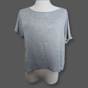 Grey Open Back Off Shoulder Flowy Top, Women's S